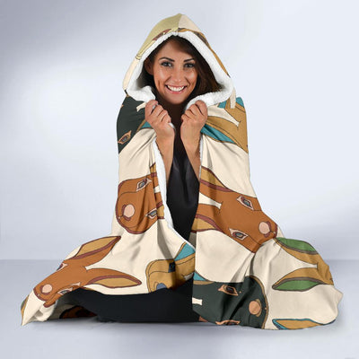 Rabbit Pattern Print Design RB04 Hooded Blanket-JORJUNE.COM