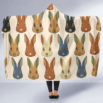 Rabbit Pattern Print Design RB04 Hooded Blanket-JORJUNE.COM