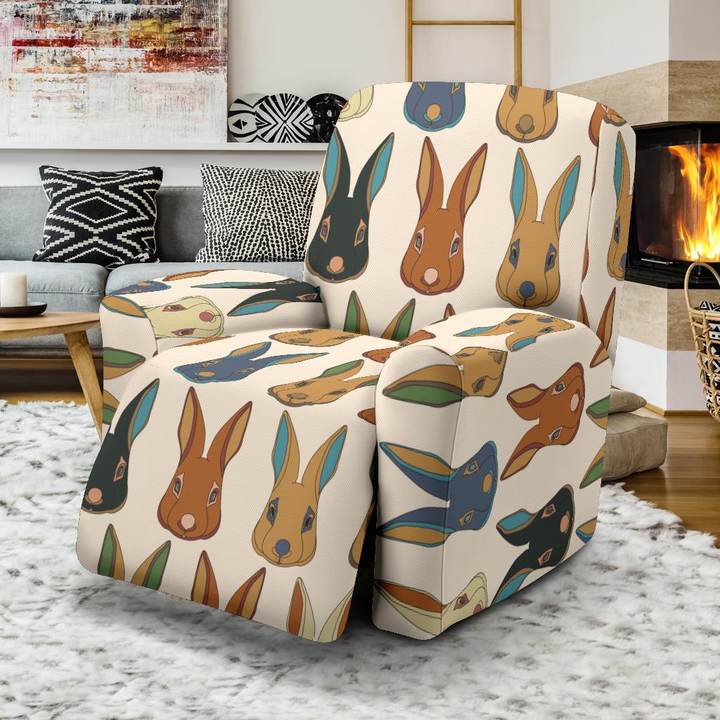 Rabbit Pattern Print Design RB04 Recliner Slipcover-JORJUNE.COM