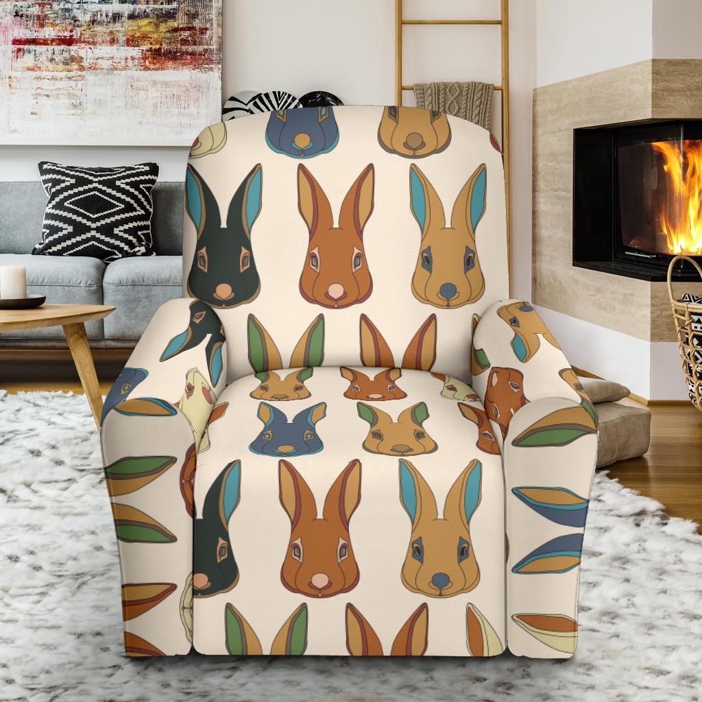 Rabbit Pattern Print Design RB04 Recliner Slipcover-JORJUNE.COM