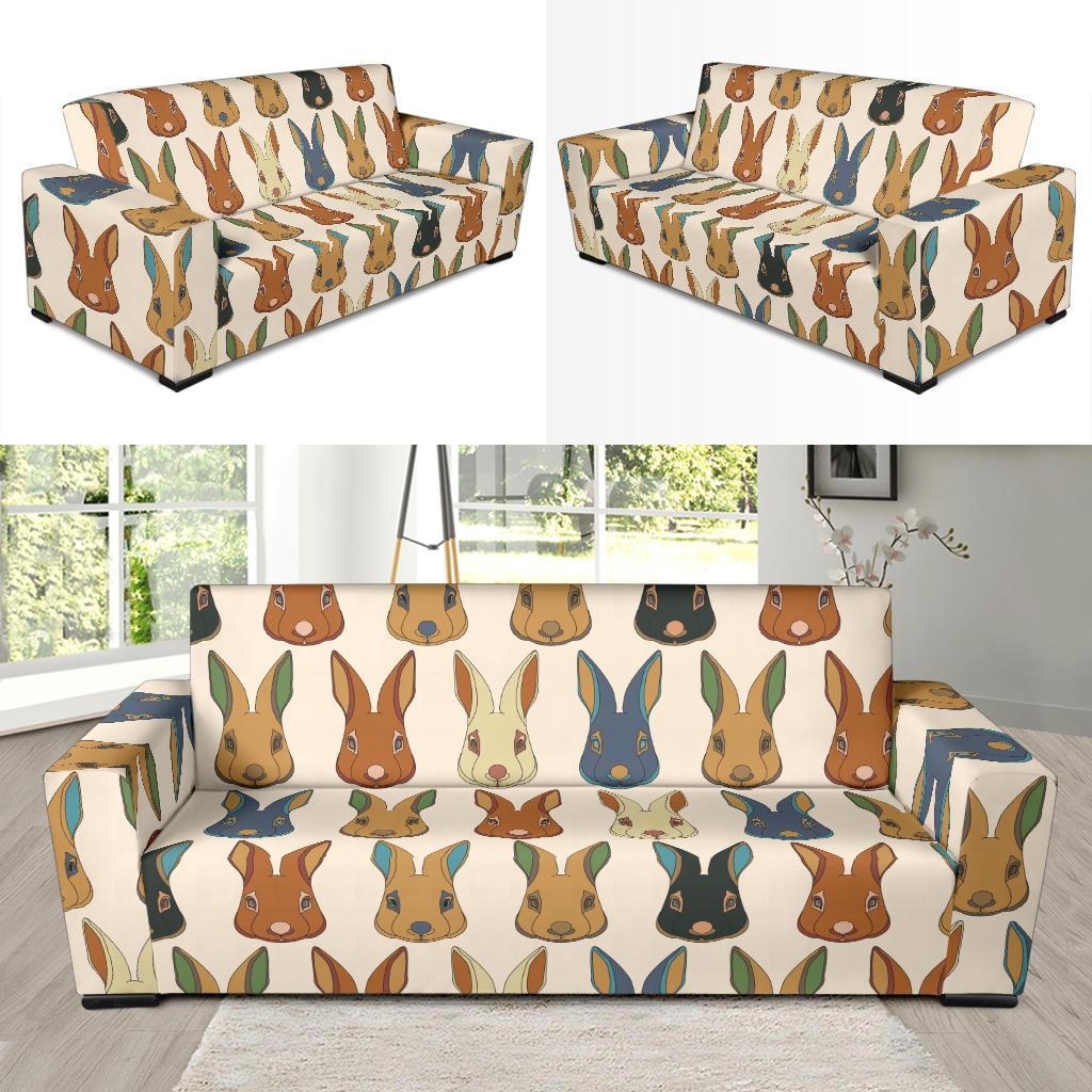 Rabbit Pattern Print Design RB04 Sofa Slipcover-JORJUNE.COM