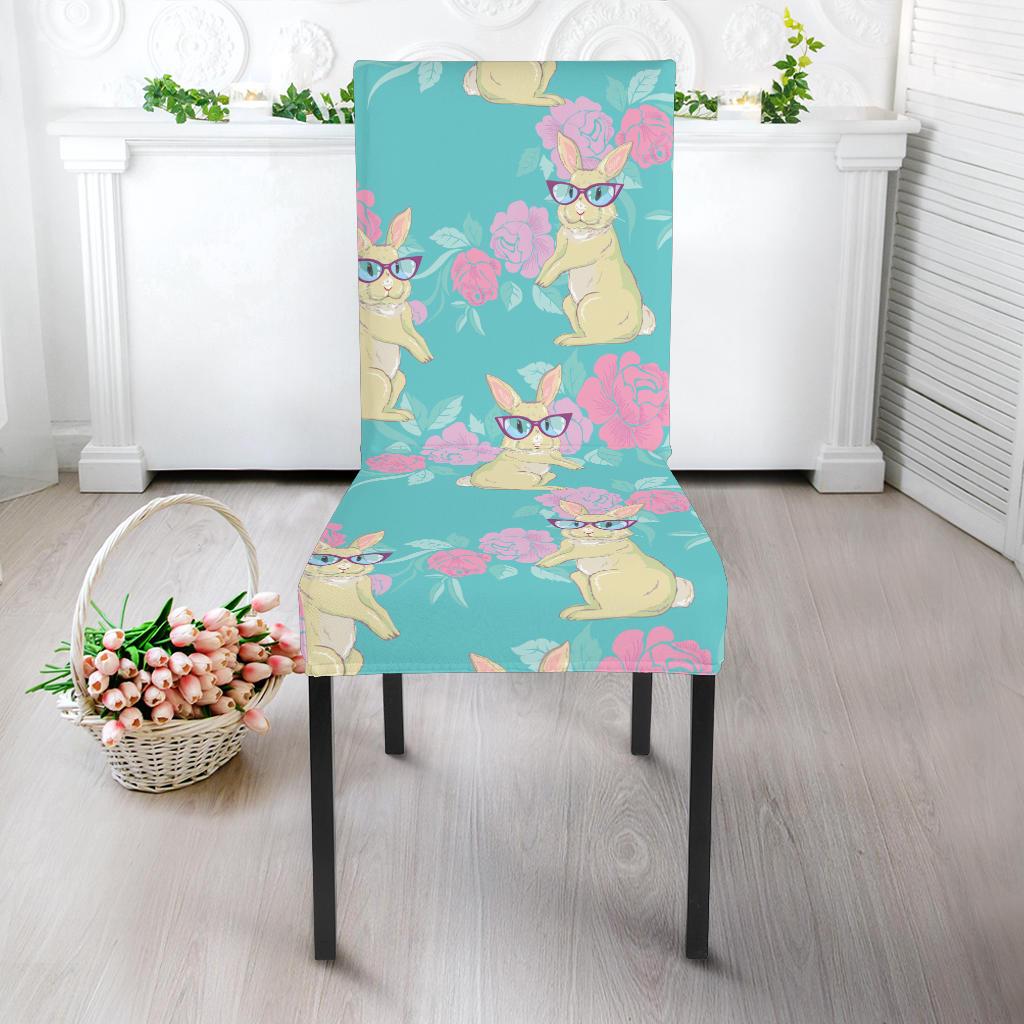 Rabbit Pattern Print Design RB05 Dining Chair Slipcover-JORJUNE.COM