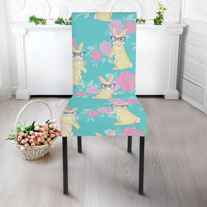 Rabbit Pattern Print Design RB05 Dining Chair Slipcover-JORJUNE.COM