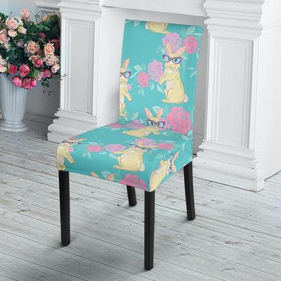 Rabbit Pattern Print Design RB05 Dining Chair Slipcover-JORJUNE.COM