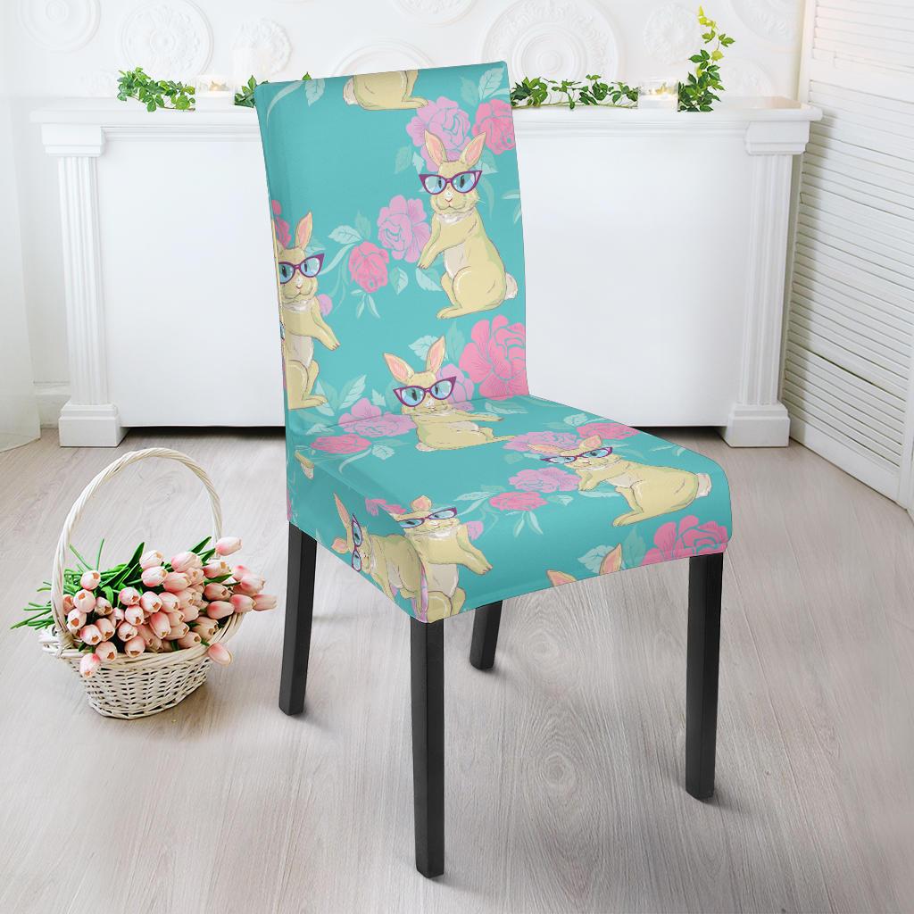 Rabbit Pattern Print Design RB05 Dining Chair Slipcover-JORJUNE.COM