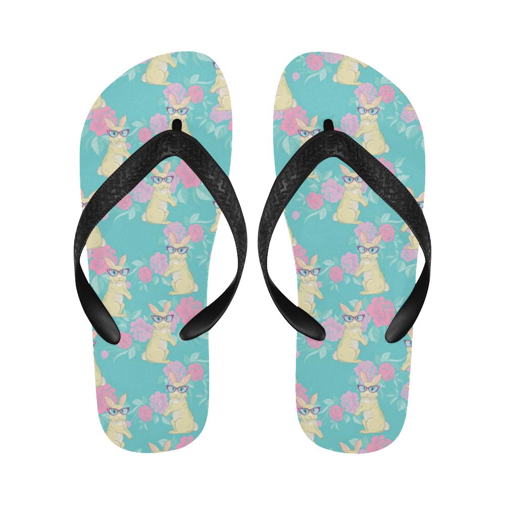 Rabbit Pattern Print Design RB05 Flip Flops-JorJune