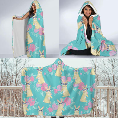 Rabbit Pattern Print Design RB05 Hooded Blanket-JORJUNE.COM