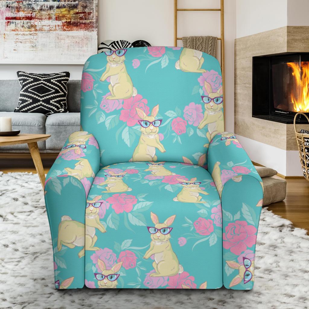 Rabbit Pattern Print Design RB05 Recliner Slipcover-JORJUNE.COM