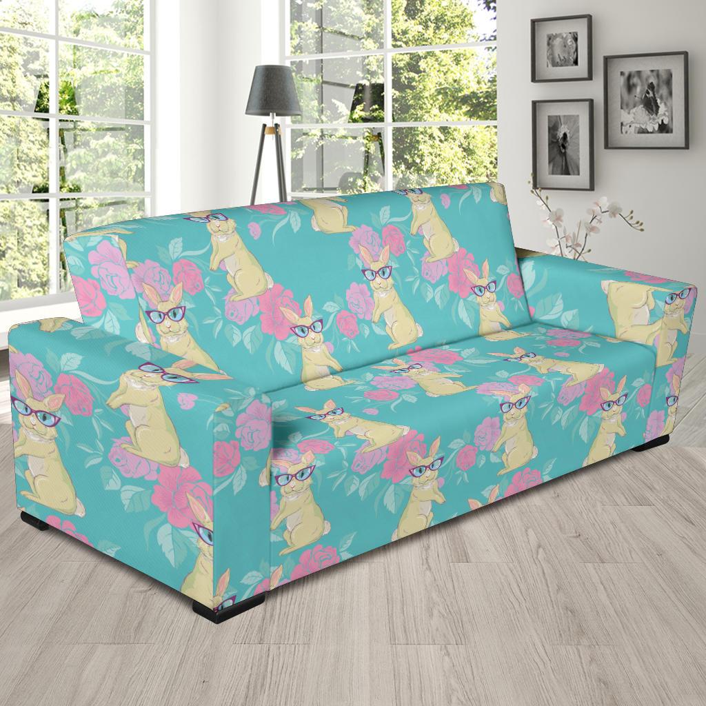 Rabbit Pattern Print Design RB05 Sofa Slipcover-JORJUNE.COM