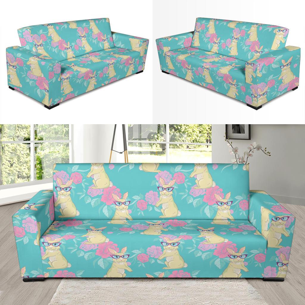 Rabbit Pattern Print Design RB05 Sofa Slipcover-JORJUNE.COM