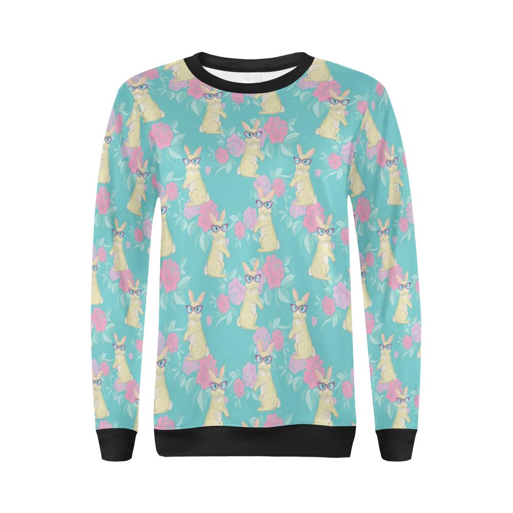 Rabbit Pattern Print Design RB05 Women Long Sleeve Sweatshirt-JorJune