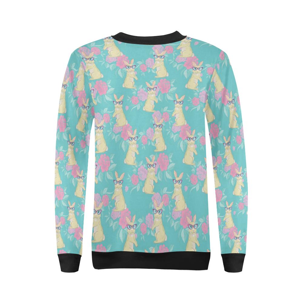 Rabbit Pattern Print Design RB05 Women Long Sleeve Sweatshirt-JorJune