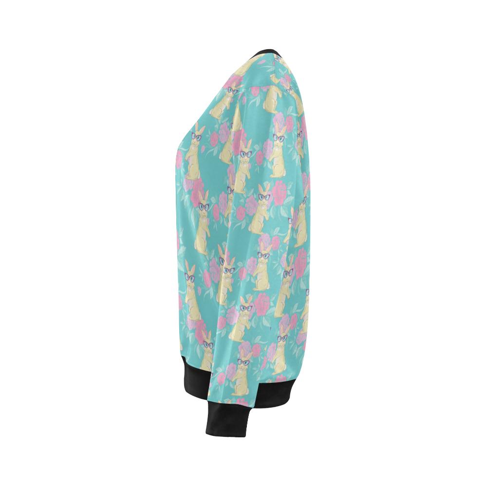 Rabbit Pattern Print Design RB05 Women Long Sleeve Sweatshirt-JorJune