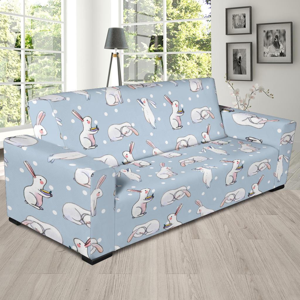 Rabbit Pattern Print Design RB06 Sofa Slipcover-JORJUNE.COM