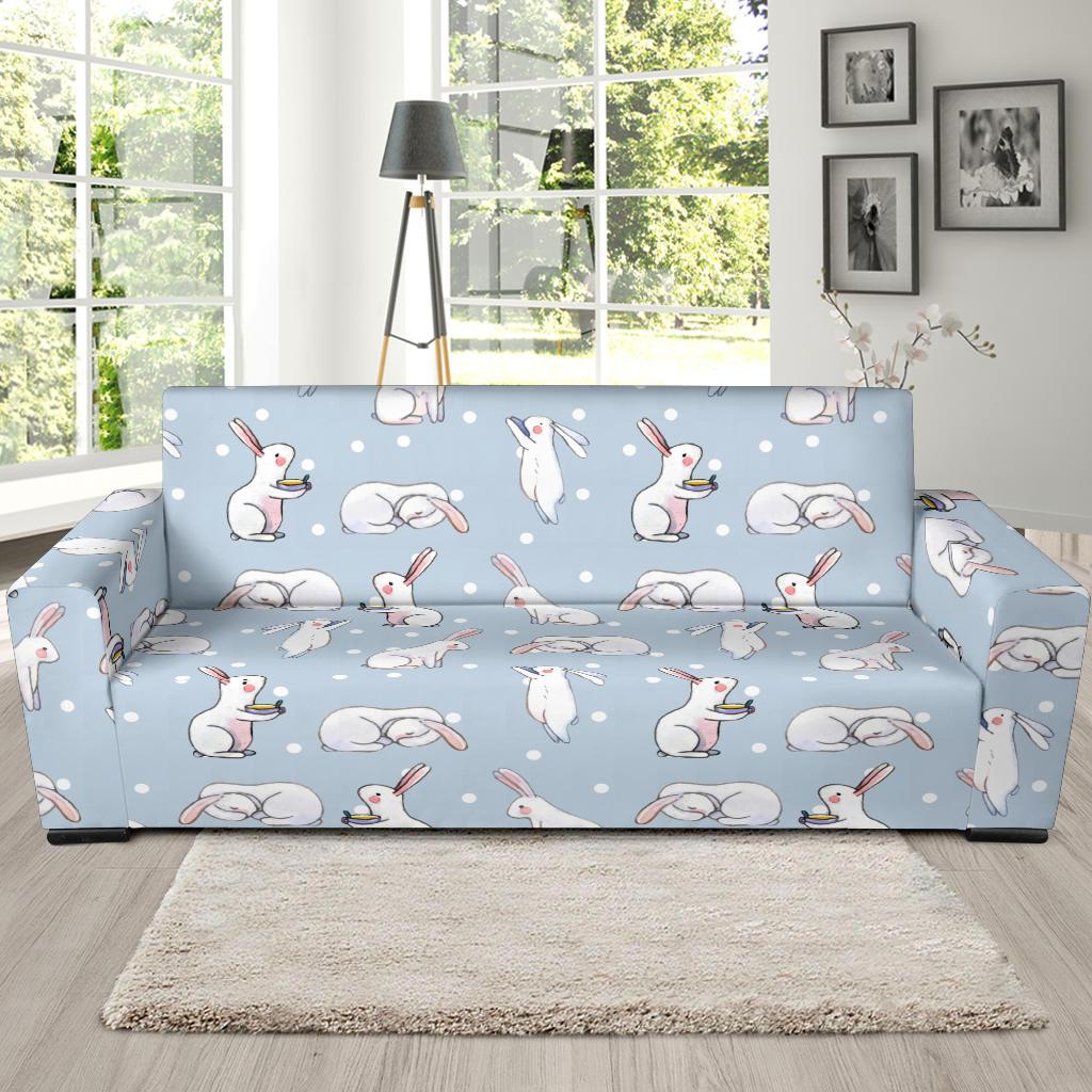 Rabbit Pattern Print Design RB06 Sofa Slipcover-JORJUNE.COM