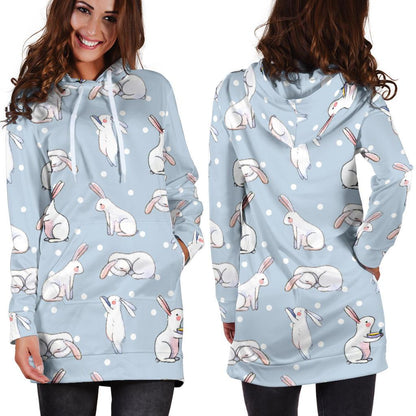 Rabbit Pattern Print Design RB06 Women Hoodie Dress