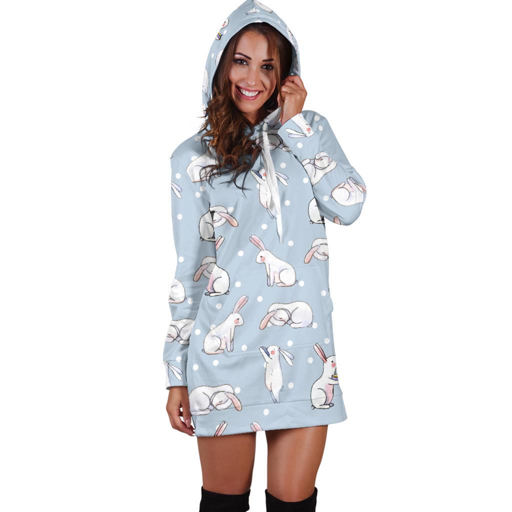 Rabbit Pattern Print Design RB06 Women Hoodie Dress