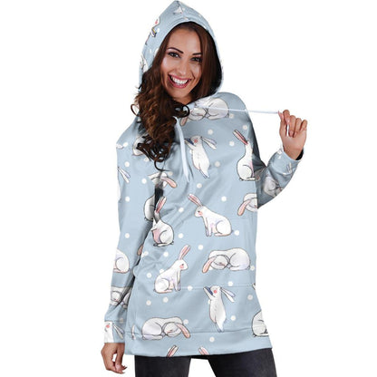 Rabbit Pattern Print Design RB06 Women Hoodie Dress