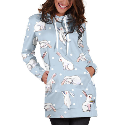 Rabbit Pattern Print Design RB06 Women Hoodie Dress