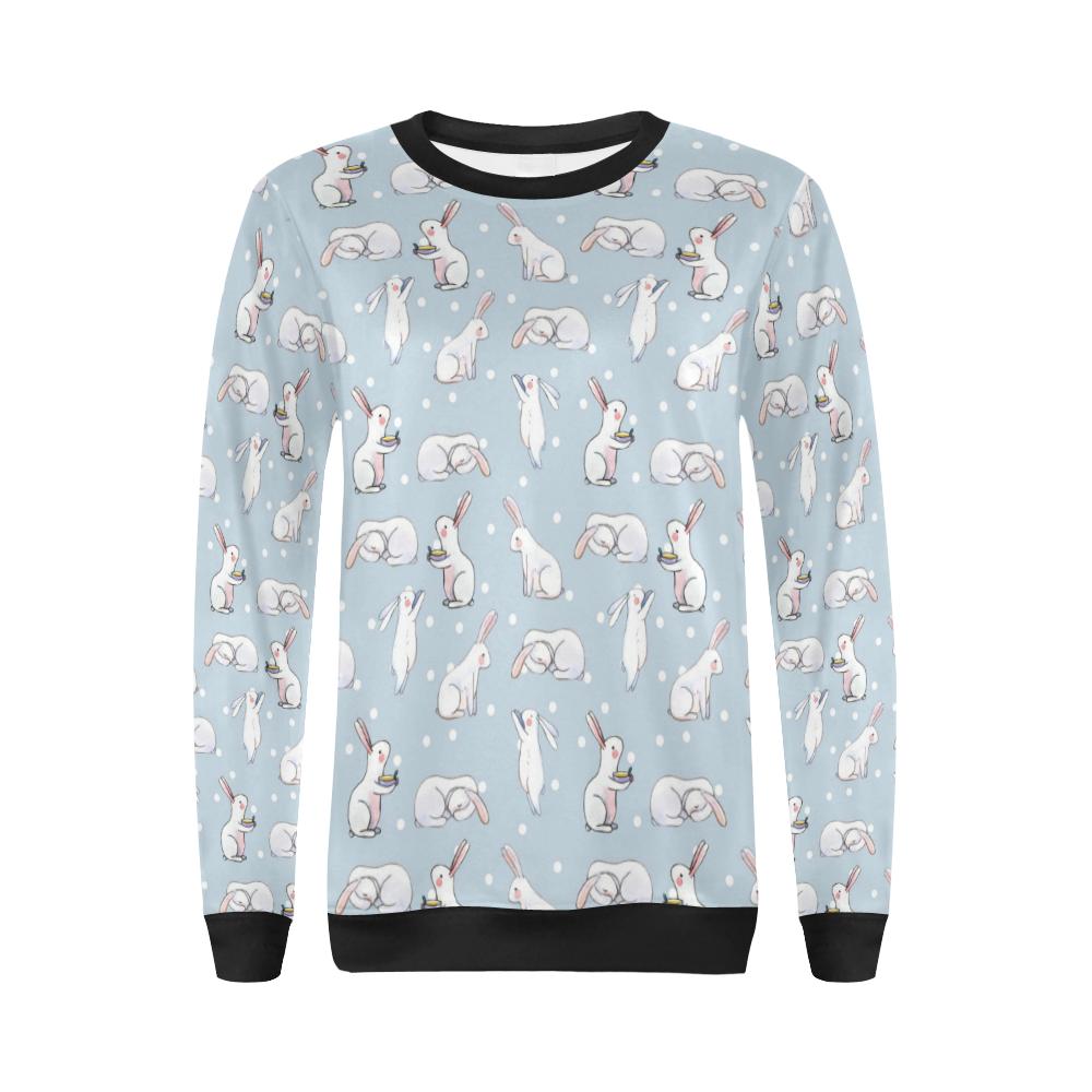 Rabbit Pattern Print Design RB06 Women Long Sleeve Sweatshirt-JorJune