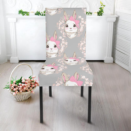 Rabbit Pattern Print Design RB07 Dining Chair Slipcover-JORJUNE.COM