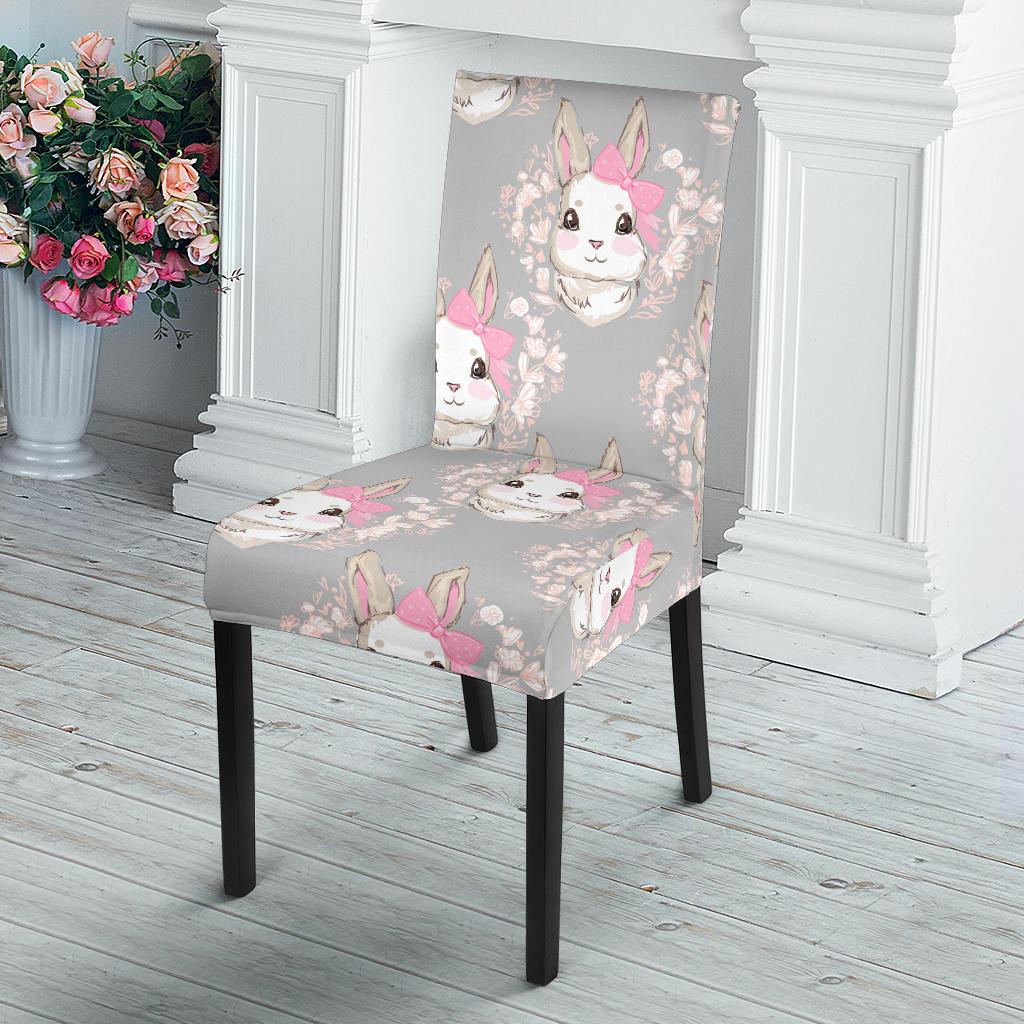 Rabbit Pattern Print Design RB07 Dining Chair Slipcover-JORJUNE.COM