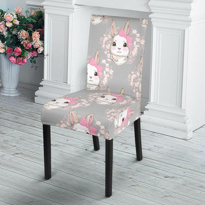 Rabbit Pattern Print Design RB07 Dining Chair Slipcover-JORJUNE.COM