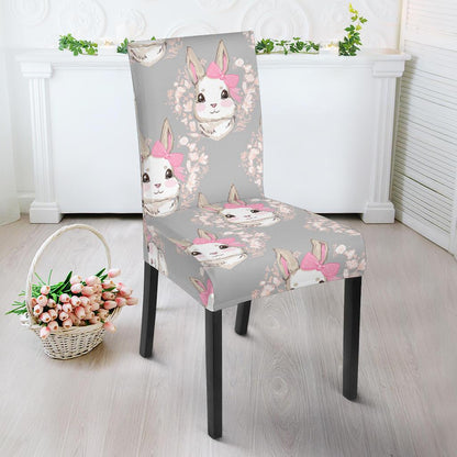 Rabbit Pattern Print Design RB07 Dining Chair Slipcover-JORJUNE.COM