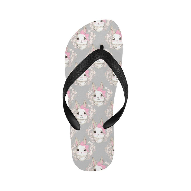 Rabbit Pattern Print Design RB07 Flip Flops-JorJune