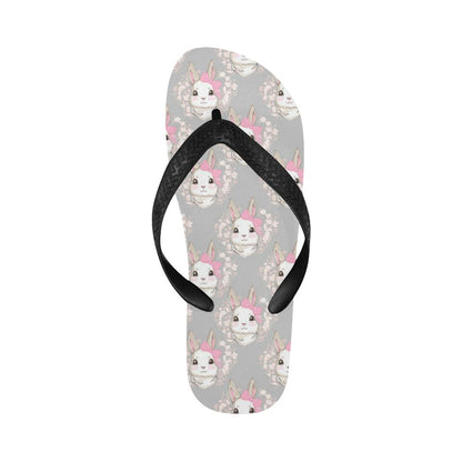 Rabbit Pattern Print Design RB07 Flip Flops-JorJune