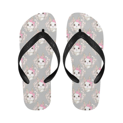 Rabbit Pattern Print Design RB07 Flip Flops-JorJune
