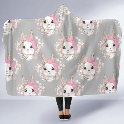 Rabbit Pattern Print Design RB07 Hooded Blanket-JORJUNE.COM