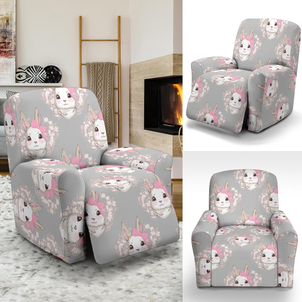 Rabbit Pattern Print Design RB07 Recliner Slipcover-JORJUNE.COM