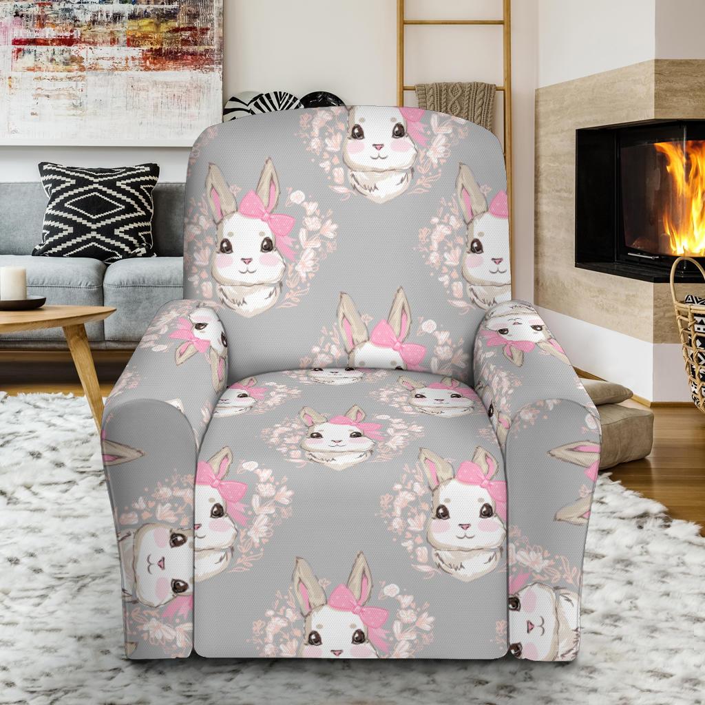 Rabbit Pattern Print Design RB07 Recliner Slipcover-JORJUNE.COM