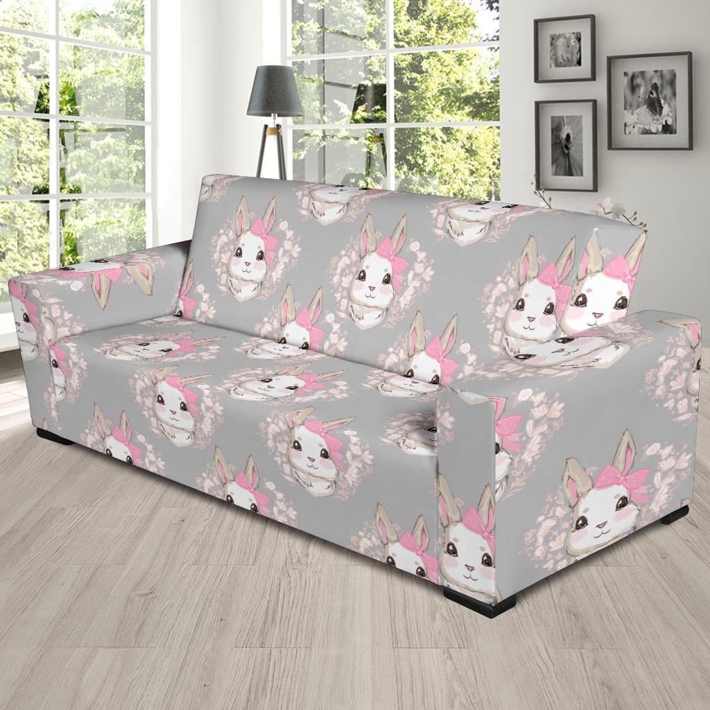 Rabbit Pattern Print Design RB07 Sofa Slipcover-JORJUNE.COM