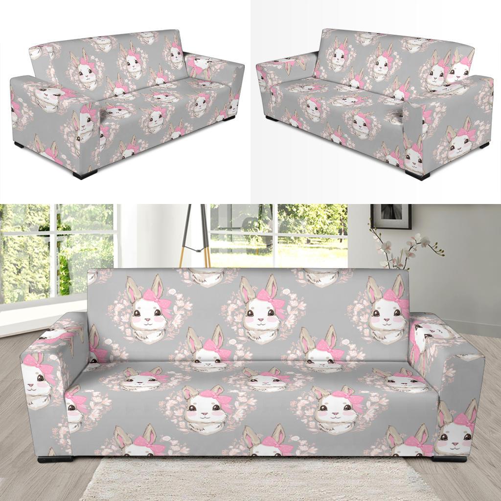 Rabbit Pattern Print Design RB07 Sofa Slipcover-JORJUNE.COM