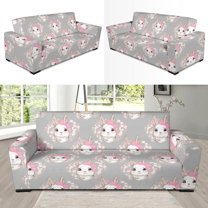 Rabbit Pattern Print Design RB07 Sofa Slipcover-JORJUNE.COM