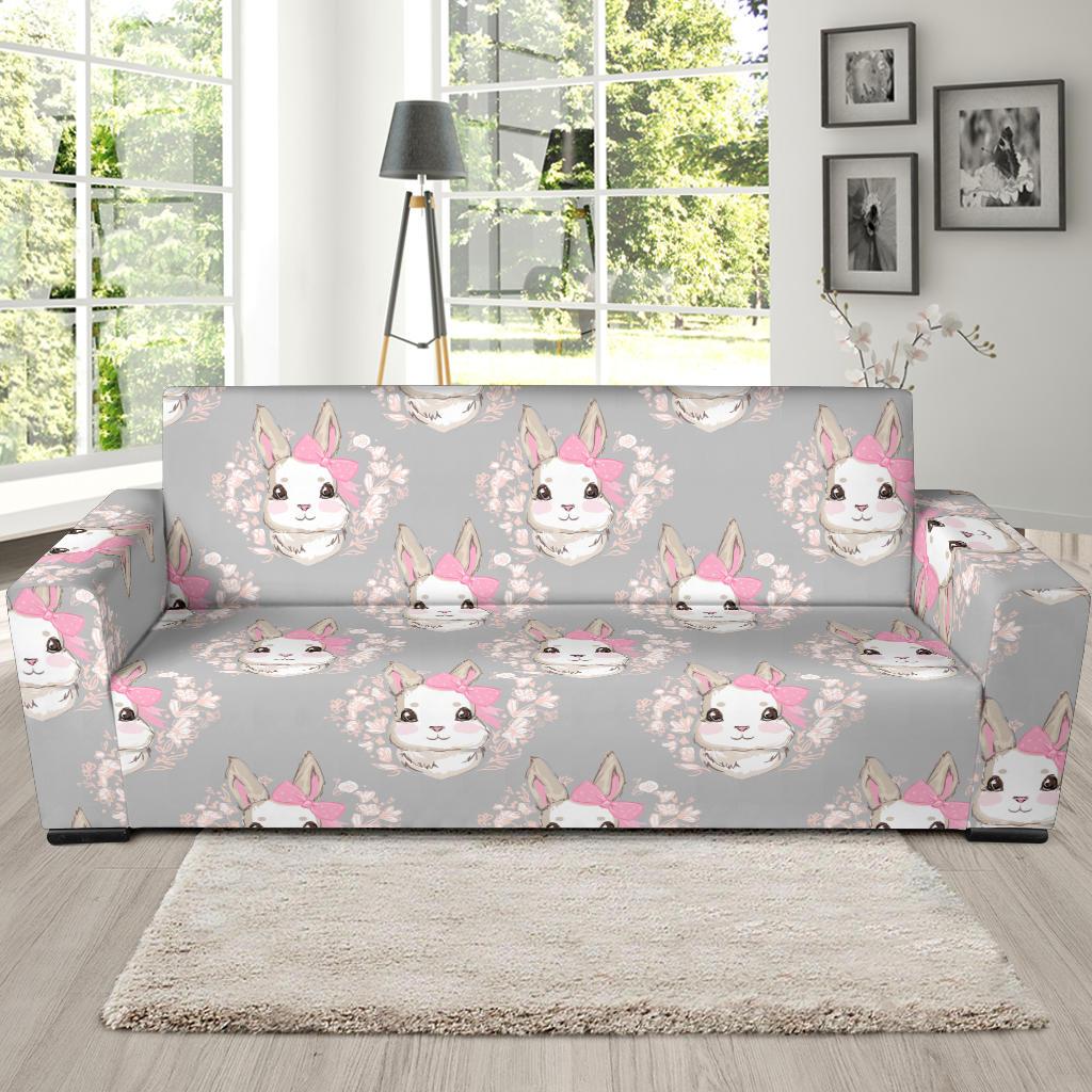 Rabbit Pattern Print Design RB07 Sofa Slipcover-JORJUNE.COM