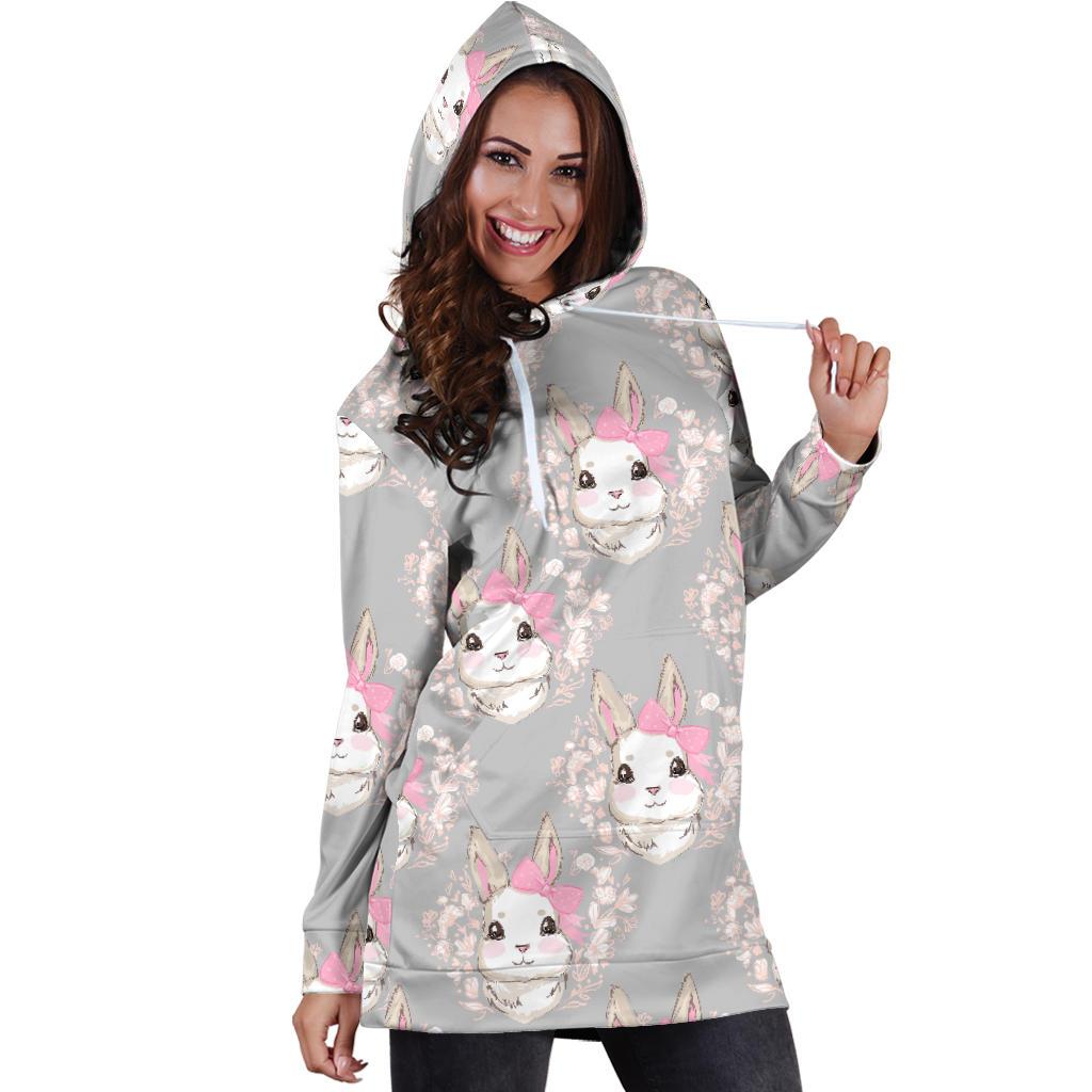 Rabbit Pattern Print Design RB07 Women Hoodie Dress