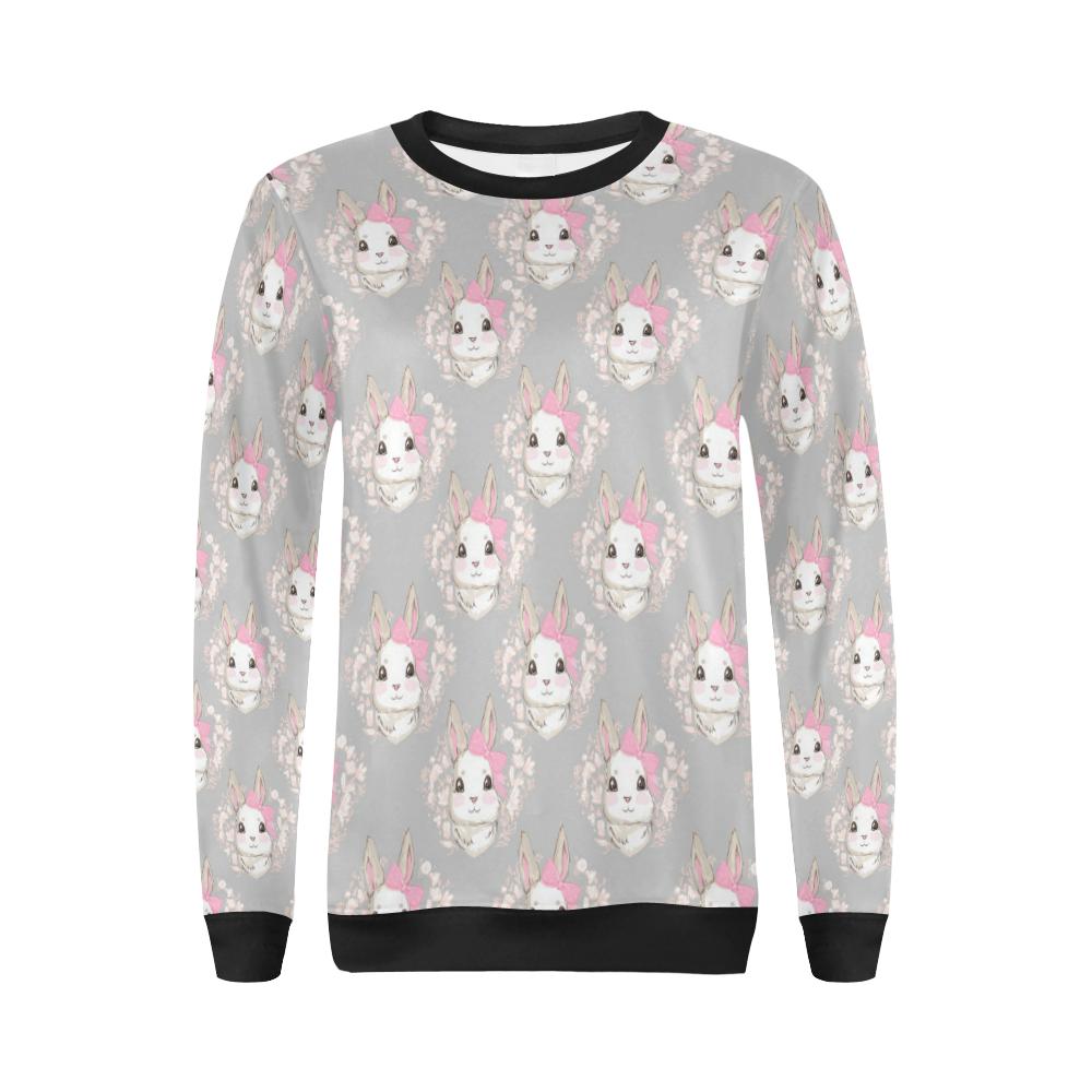 Rabbit Pattern Print Design RB07 Women Long Sleeve Sweatshirt-JorJune