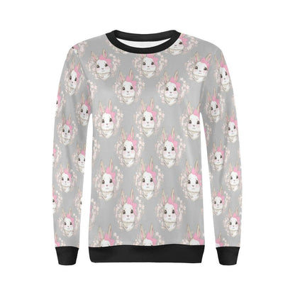 Rabbit Pattern Print Design RB07 Women Long Sleeve Sweatshirt-JorJune