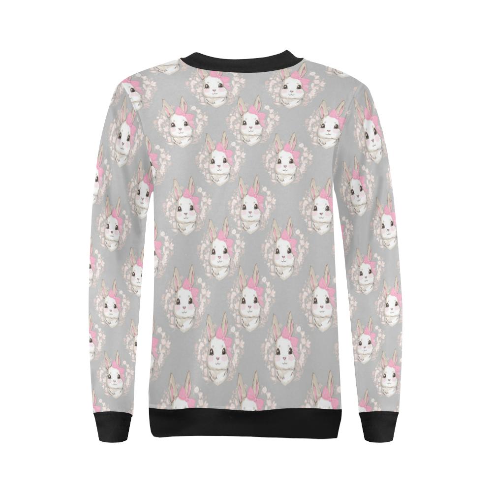 Rabbit Pattern Print Design RB07 Women Long Sleeve Sweatshirt-JorJune