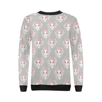 Rabbit Pattern Print Design RB07 Women Long Sleeve Sweatshirt-JorJune