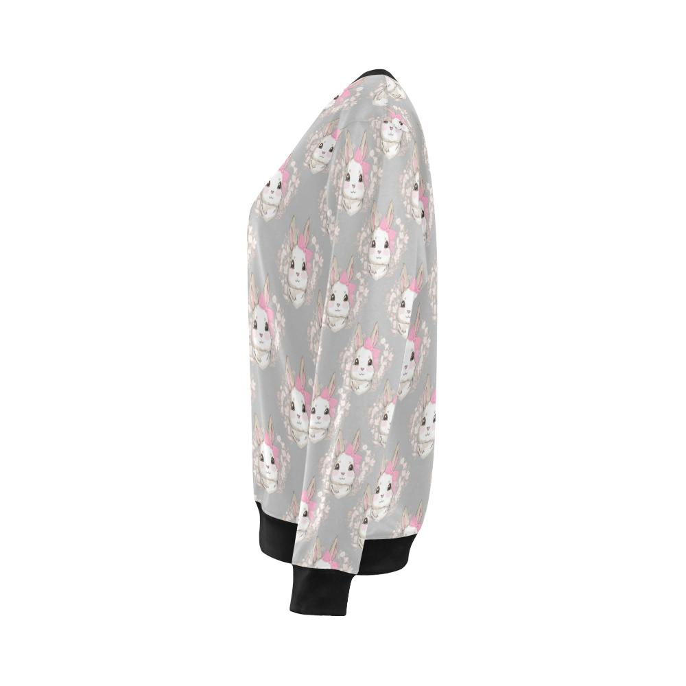 Rabbit Pattern Print Design RB07 Women Long Sleeve Sweatshirt-JorJune