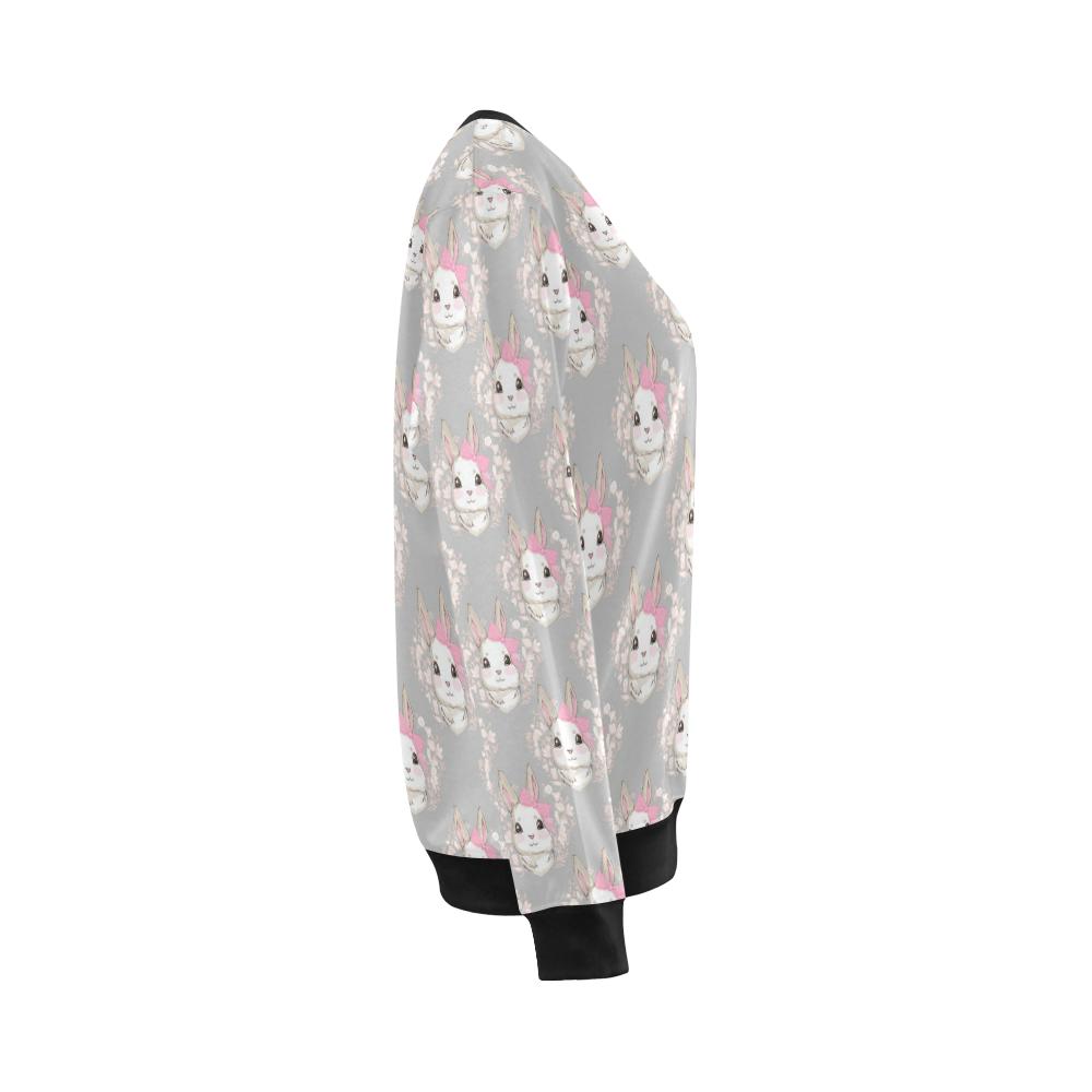 Rabbit Pattern Print Design RB07 Women Long Sleeve Sweatshirt-JorJune
