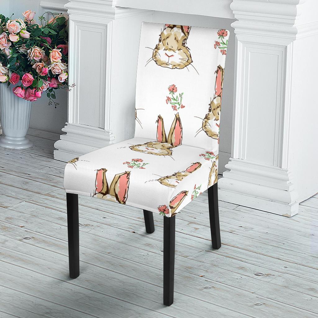 Rabbit Pattern Print Design RB09 Dining Chair Slipcover-JORJUNE.COM