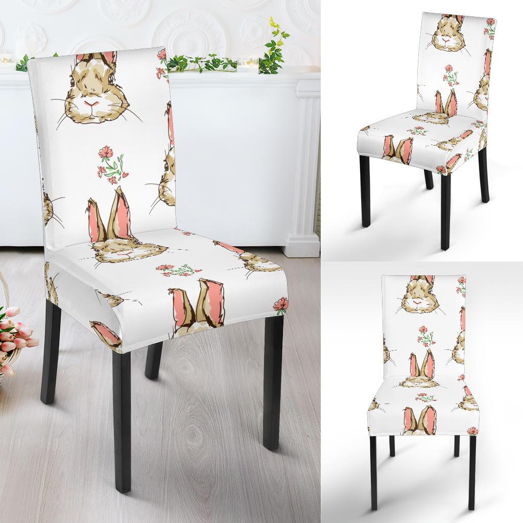 Rabbit Pattern Print Design RB09 Dining Chair Slipcover-JORJUNE.COM