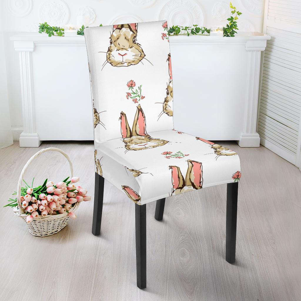 Rabbit Pattern Print Design RB09 Dining Chair Slipcover-JORJUNE.COM