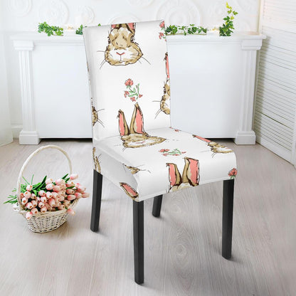 Rabbit Pattern Print Design RB09 Dining Chair Slipcover-JORJUNE.COM