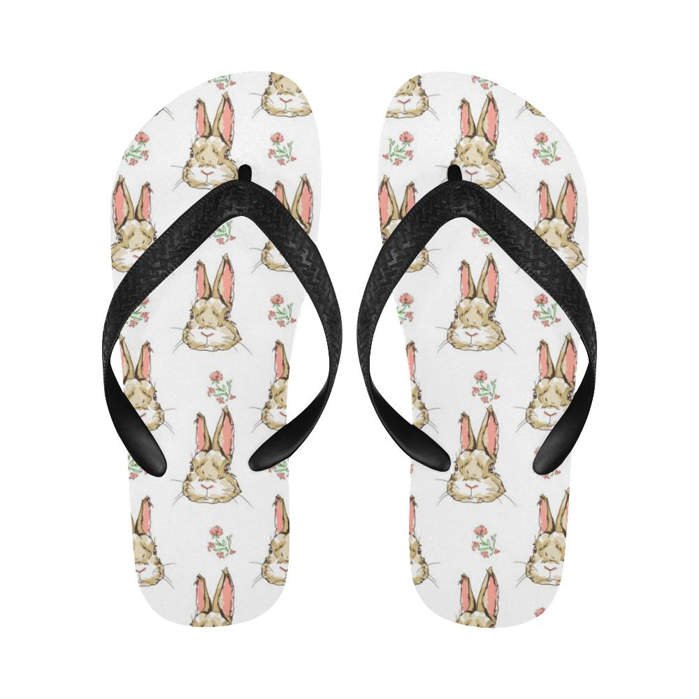 Rabbit Pattern Print Design RB09 Flip Flops-JorJune